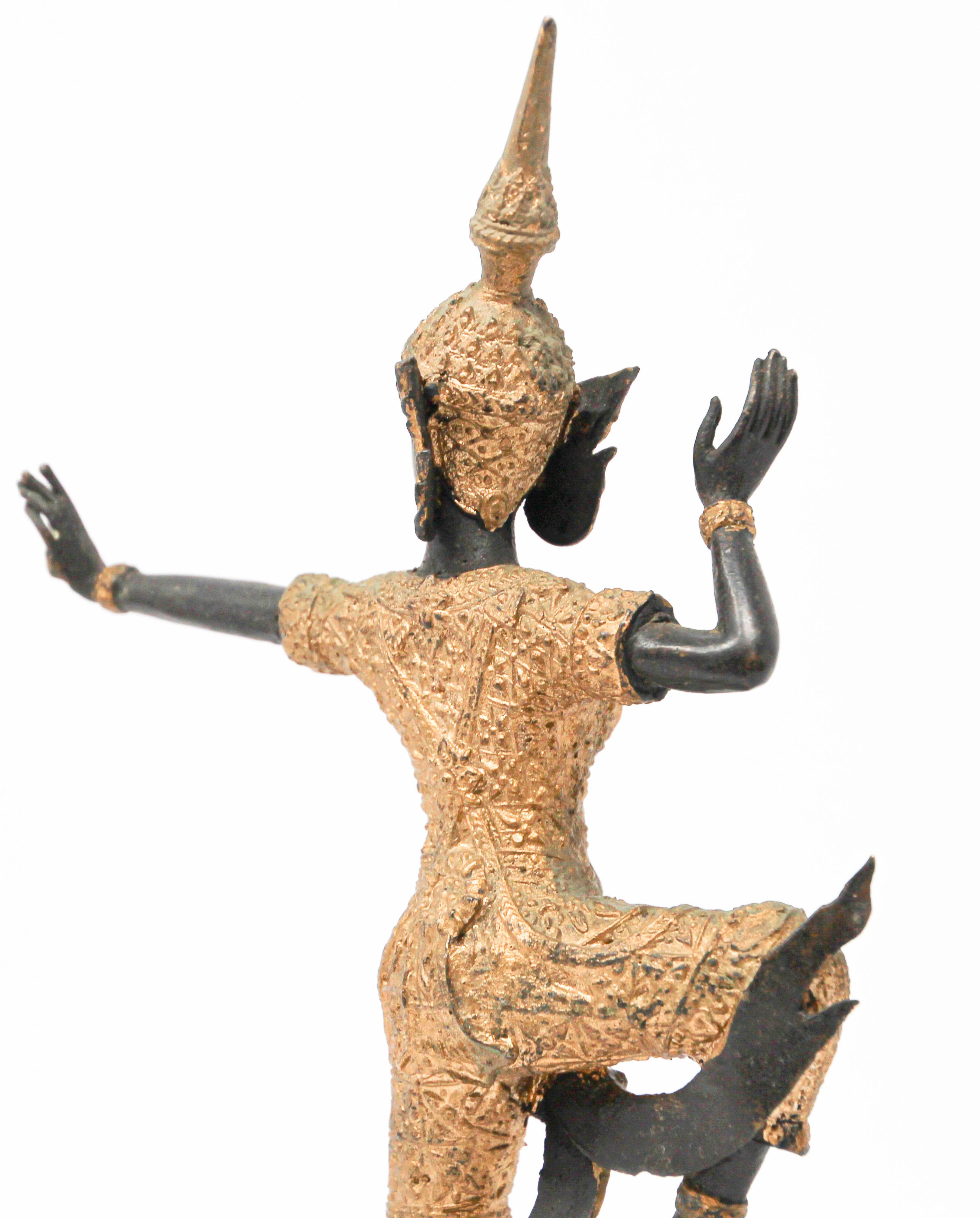 Vintage Gilt Bronze Thai Figurine of Prince Rama 6