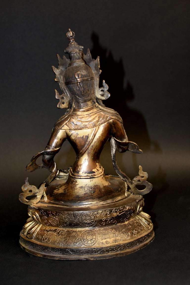 Vintage Gilt Bronze Vajrasattva Tibetan Buddha Statue at 1stDibs