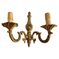 Vintage Gilt Bronze Wall Sconce In Candelabra Design, France, 1960s
