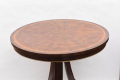 Vintage Gilt Dolphin Mahogany Table, Signed Maitland-Smith, Round Nicely Sized