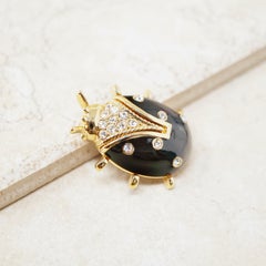 Vintage Gilt & Enamel Ladybug Brooch by St. John, 1980s