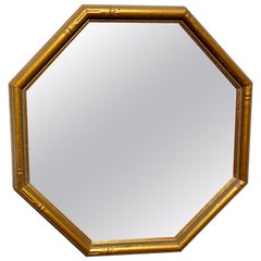 Vintage Gilt Faux Bamboo Mirror Vintage Gilt Faux Bamboo Mirror
