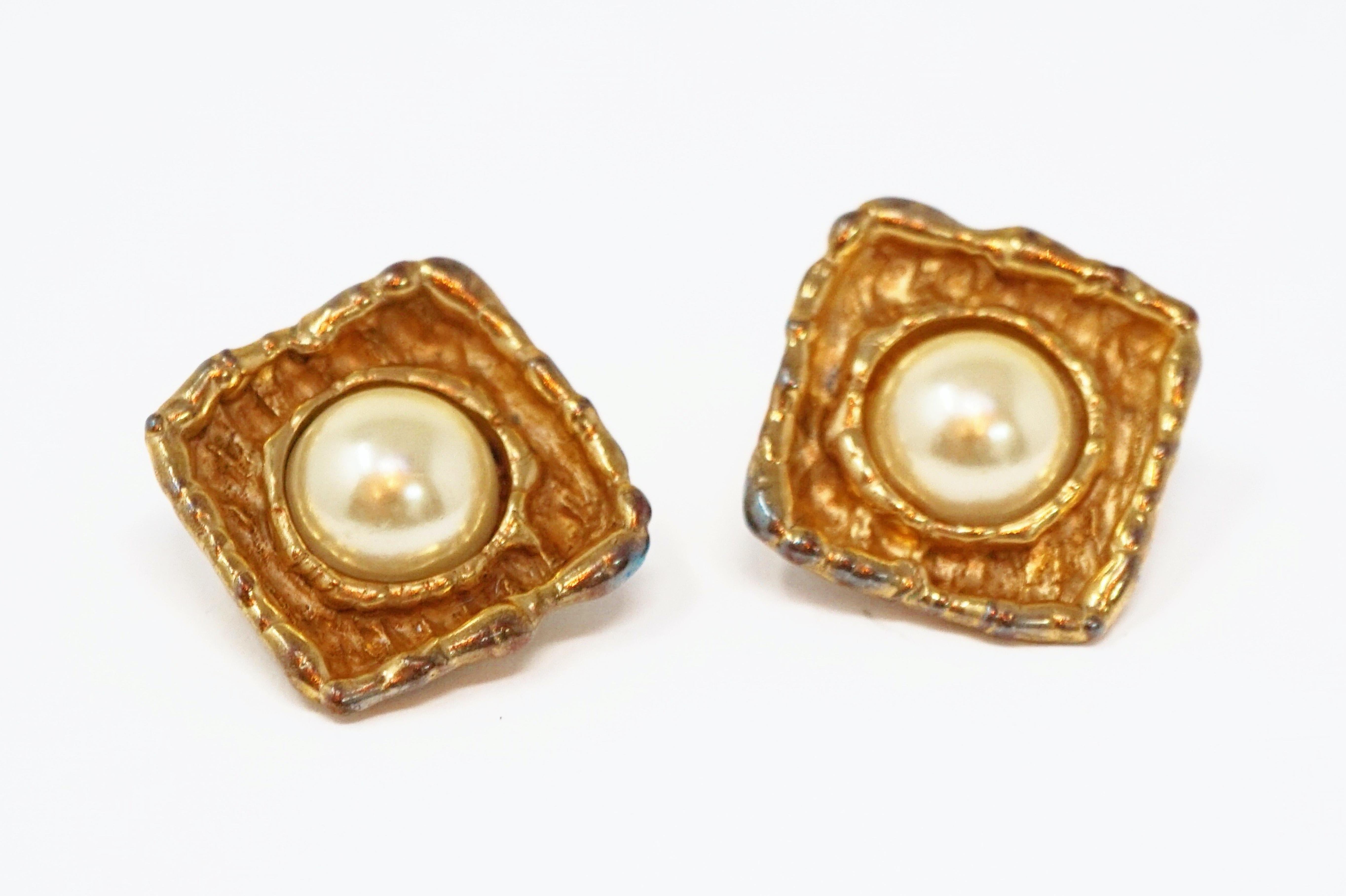 vintage mabe pearl earrings