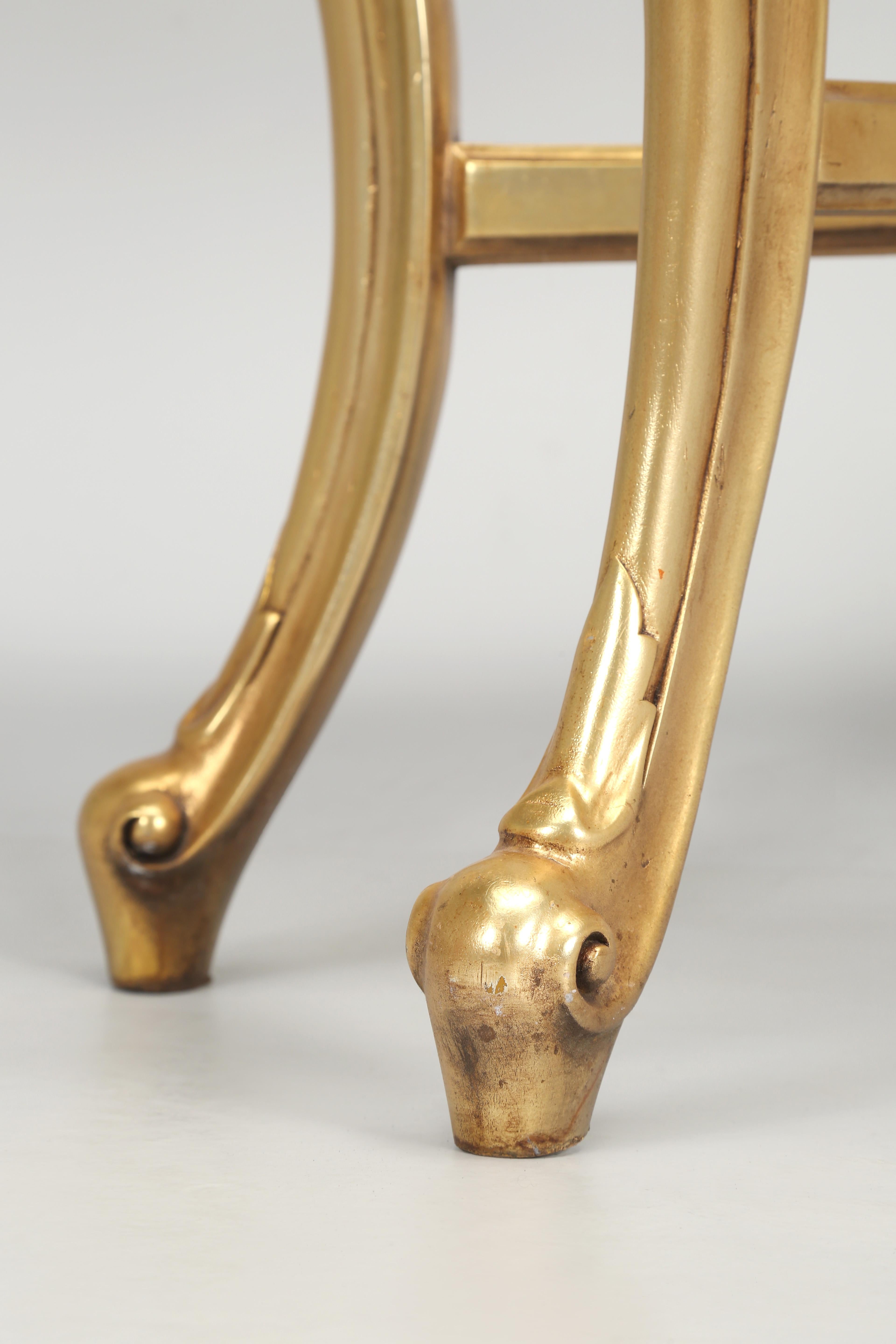Vintage Gilt French Console Table with Stone Top 9