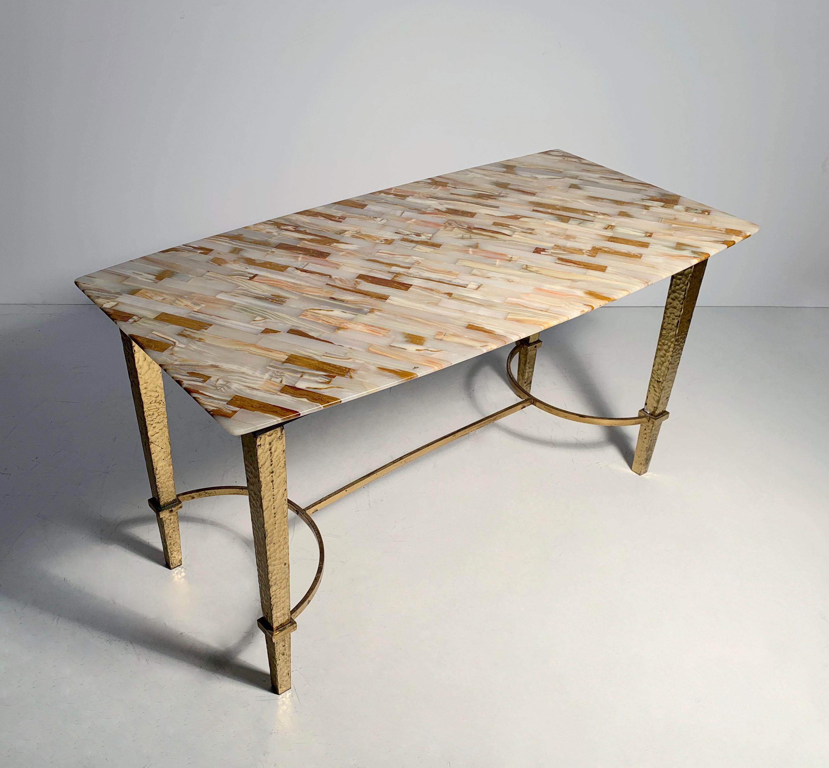 hammered gold coffee table