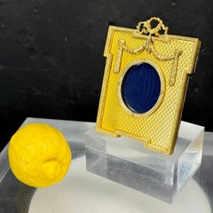 Vintage Gilt Gold Guilloche Enamel Photo Frame by Kitney & Co.
