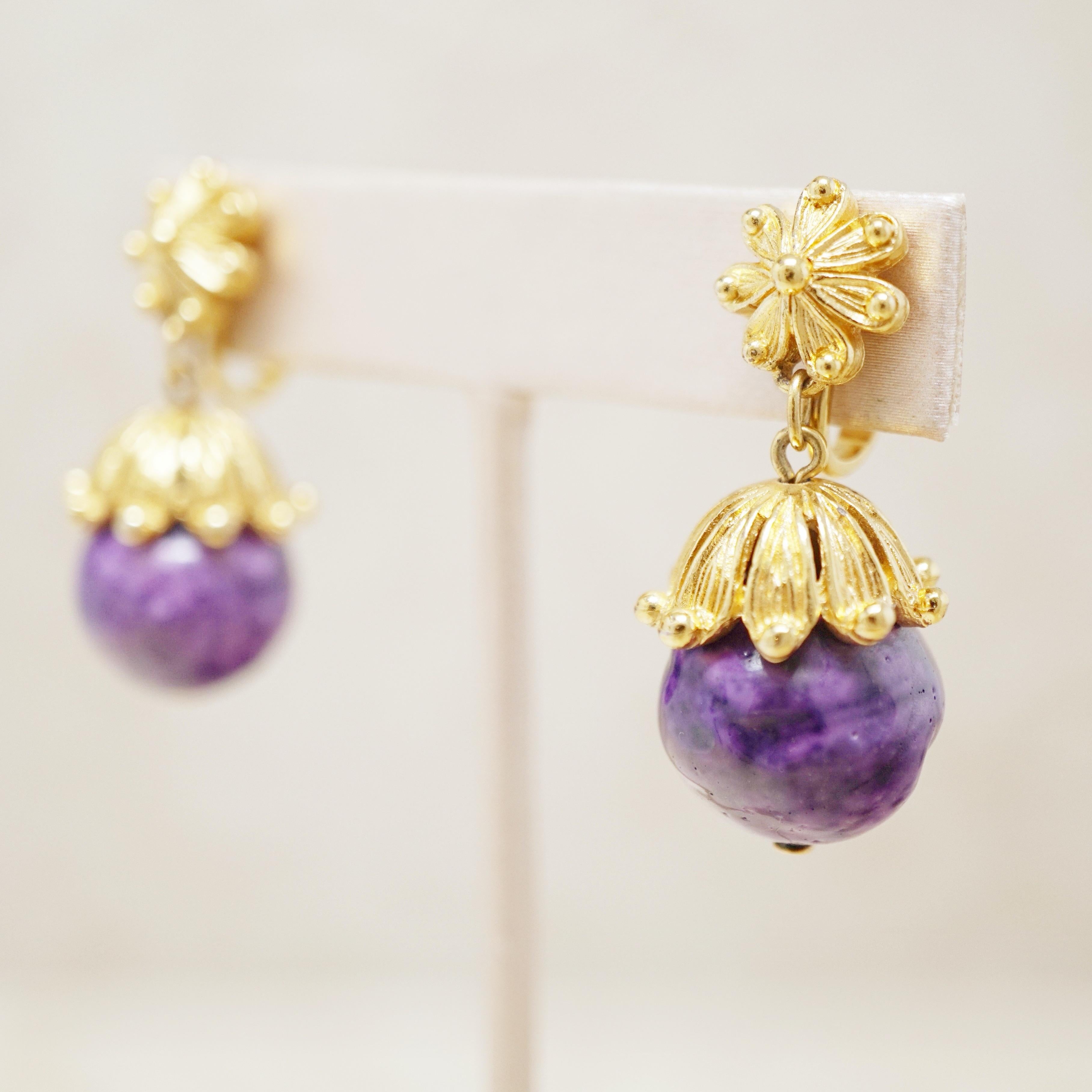 vintage purple earrings