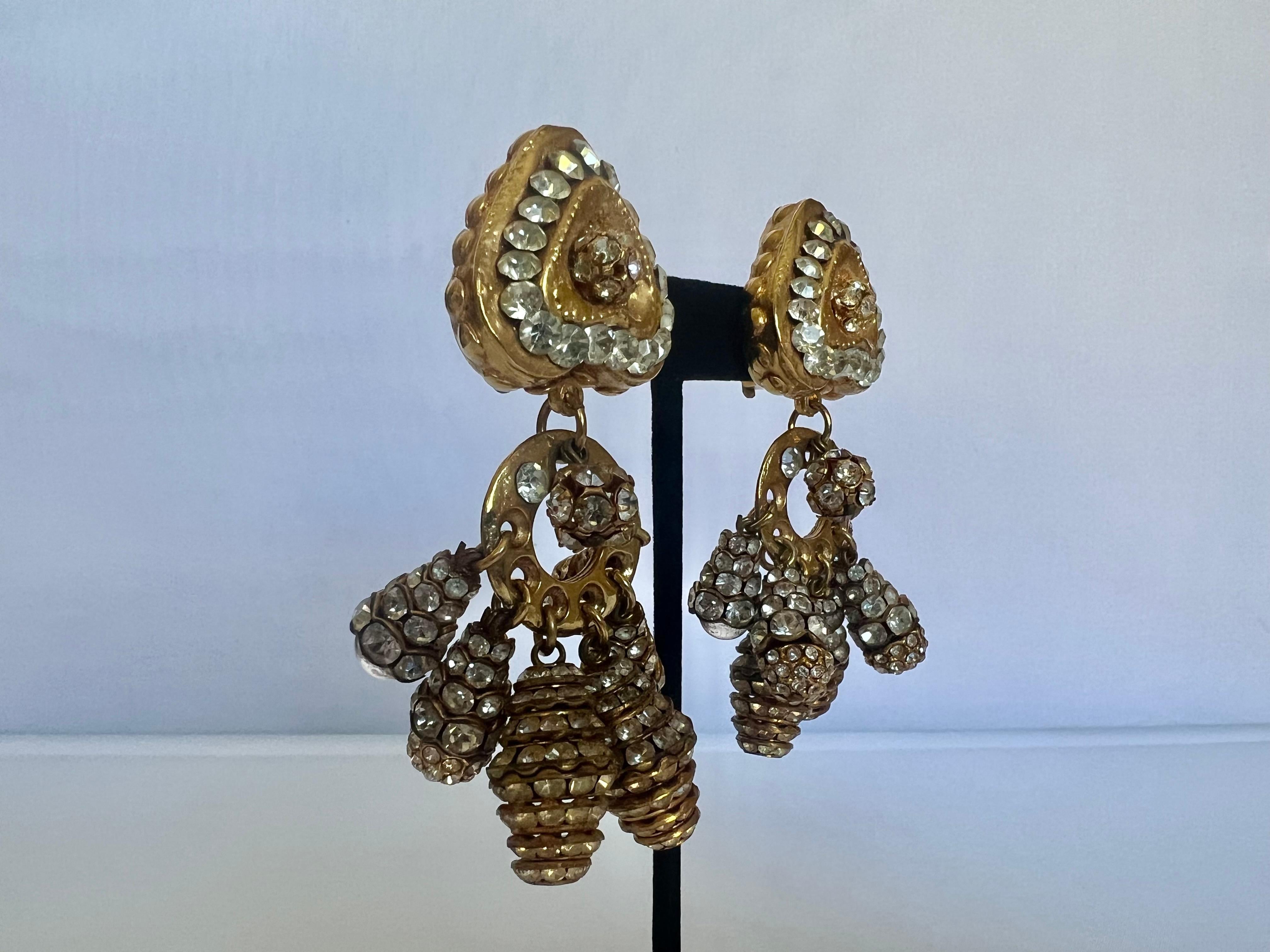 Vintage Gilt Heart Strass 