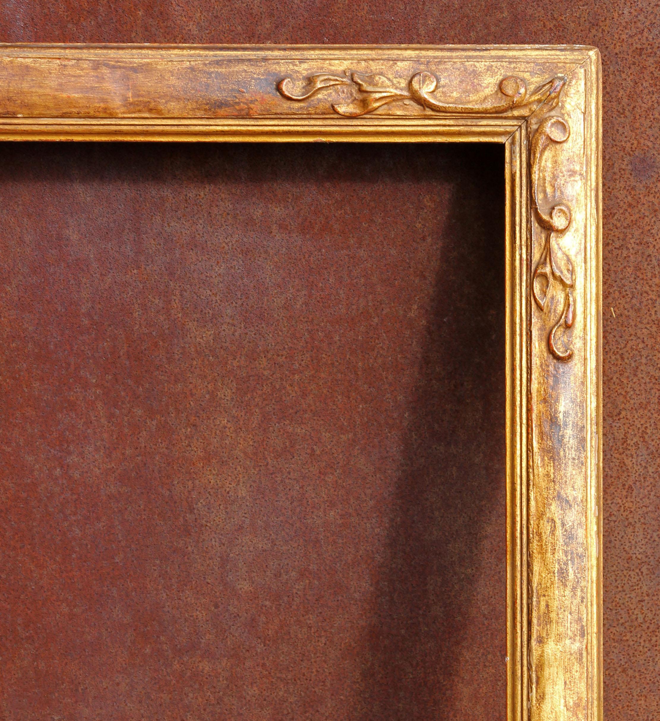 Antique giltwood and gesso impressionist picture frame. Early 20th century. Will fit a 25