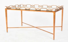 Couchtisch aus vergoldetem Eisen und Glas in der Art von Maison Jansen
