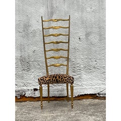 Vintage Gilt Ladderback Chair After Gio Ponti
