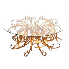 Vintage Gilt Metal Coffee Table by Hans Kogl