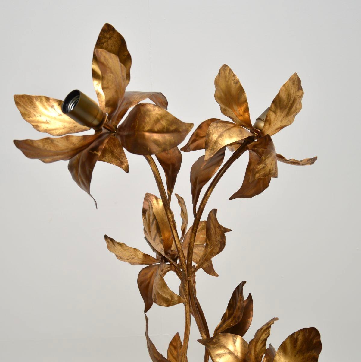 Vintage Gilt Metal Floor Lamp by Hans Kogl For Sale 1