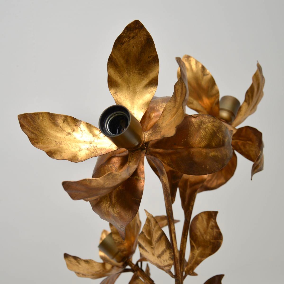 Vintage Gilt Metal Floor Lamp by Hans Kogl For Sale 2