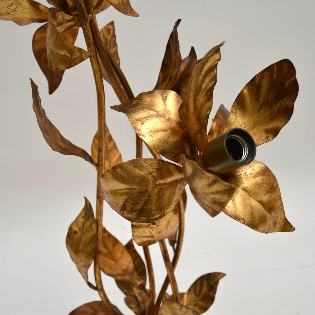 Vintage Gilt Metal Floor Lamp by Hans Kogl For Sale 3