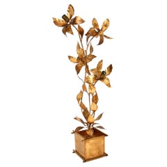 Vintage Gilt Metal Floor Lamp by Hans Kogl