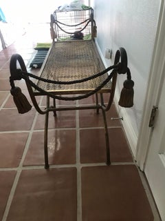 Vintage Gilt Metal Italian Bench