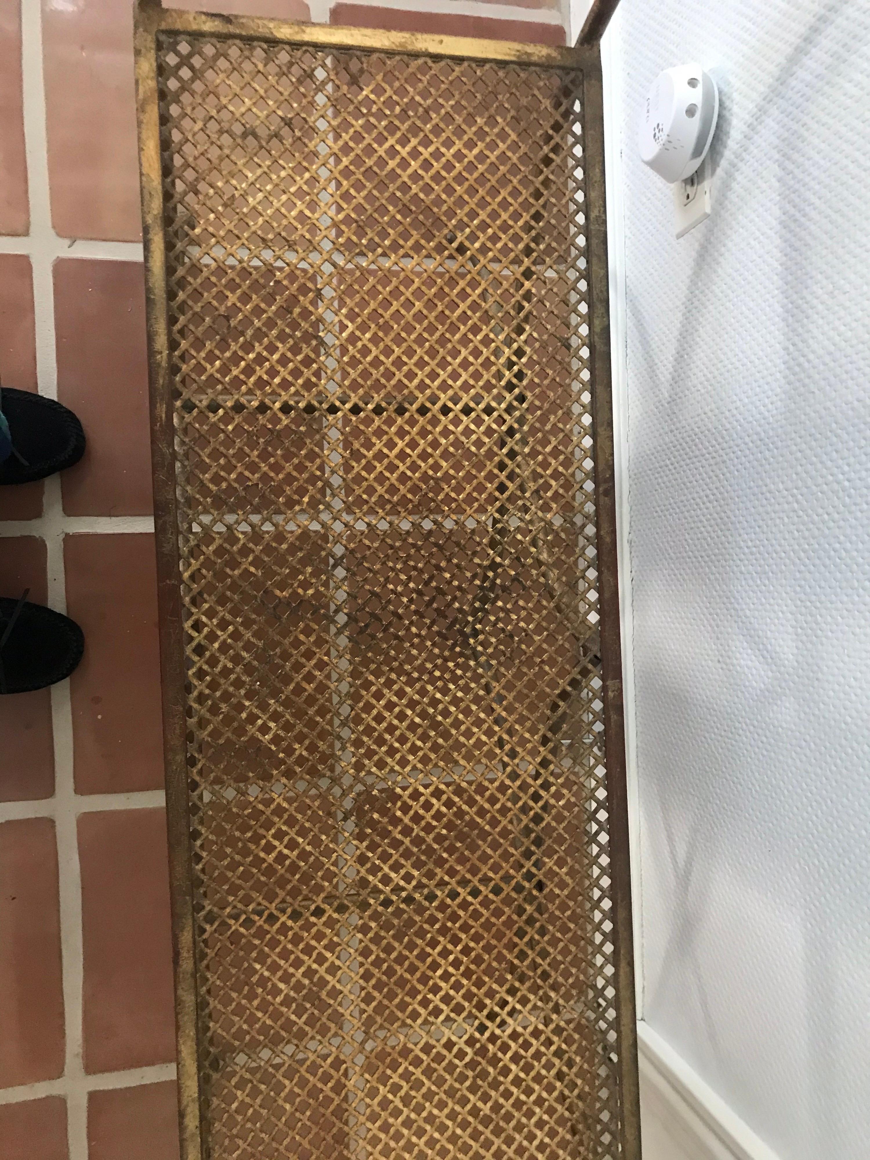 Vintage Gilt Metal Italian Bench In Good Condition For Sale In Chicago, IL
