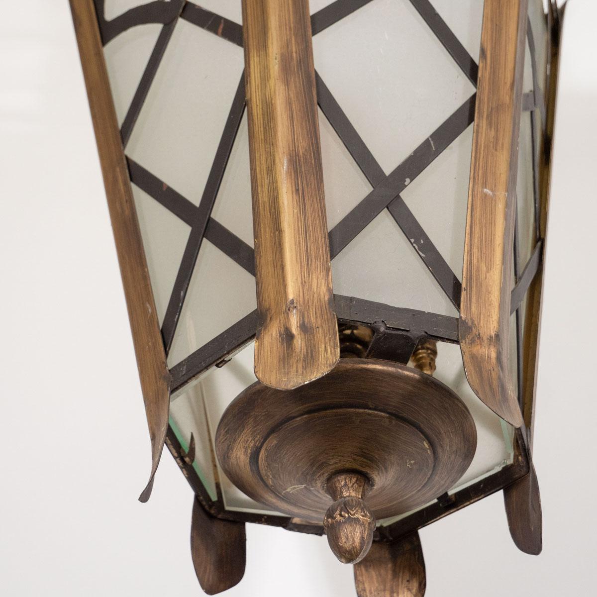 Vintage Gilt Metal Lantern For Sale 5