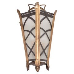 Farol de metal dorado vintage