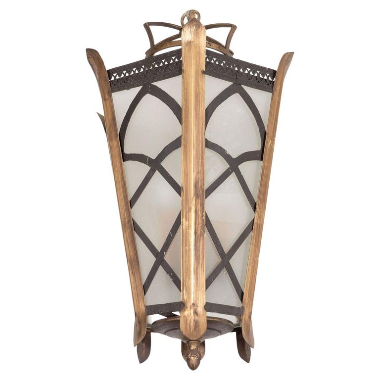 Vintage Gilt Metal Lantern For Sale at 1stDibs