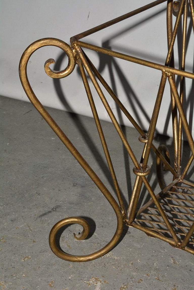 Vintage Gilt Metal Magazine Rack For Sale at 1stDibs metal magazine