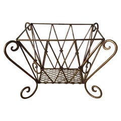 Used Gilt Metal Magazine Rack