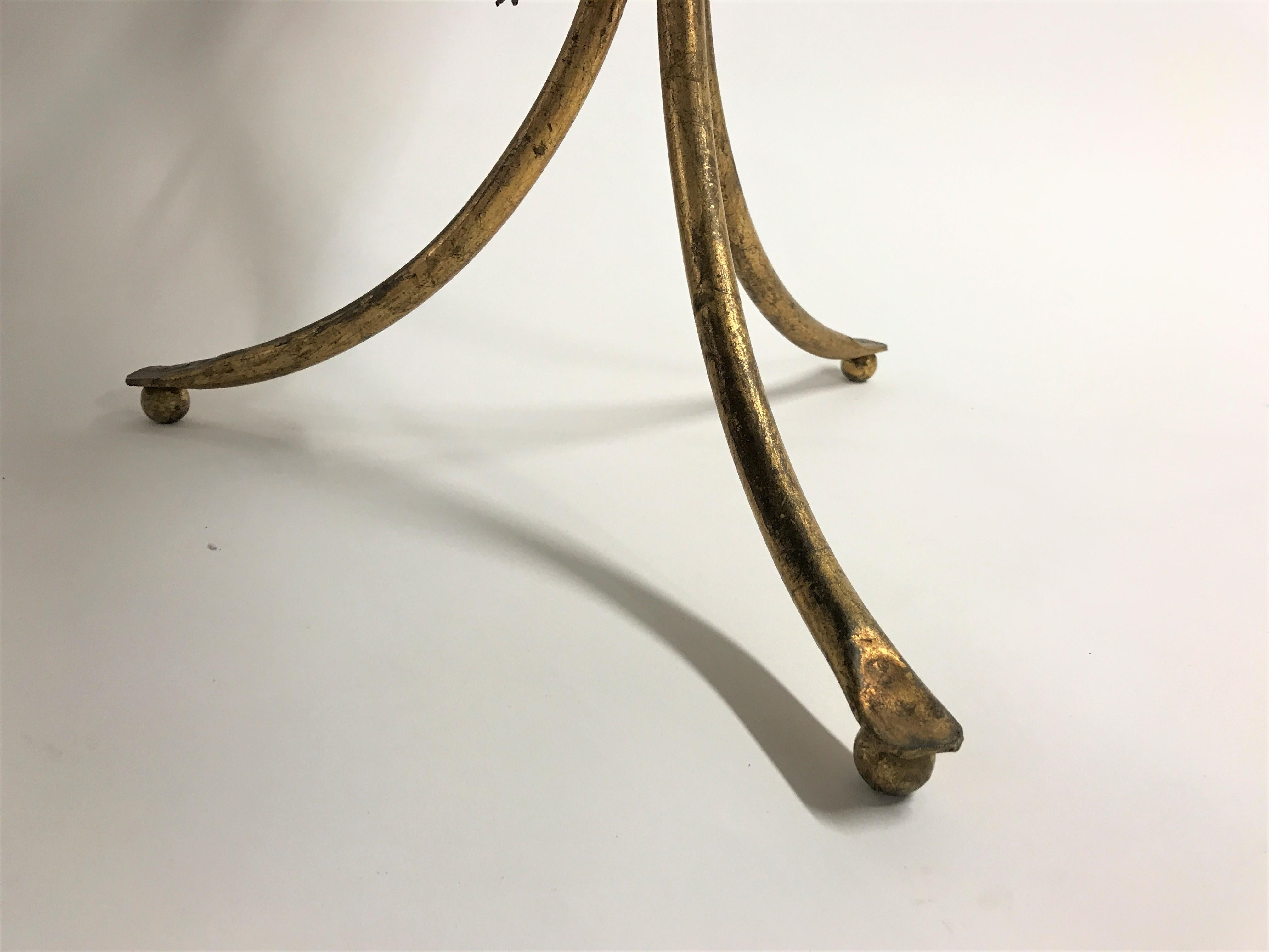 Italian Vintage Gilt Metal Palm Tree Side Table, Italy, 1960s