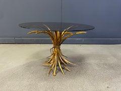 Vintage gilt metal sheaf of wheat coco chanel coffee table or side table, 1960s