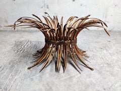 Vintage Gilt Metal Sheaf of Wheat Coco Chanel Side Table