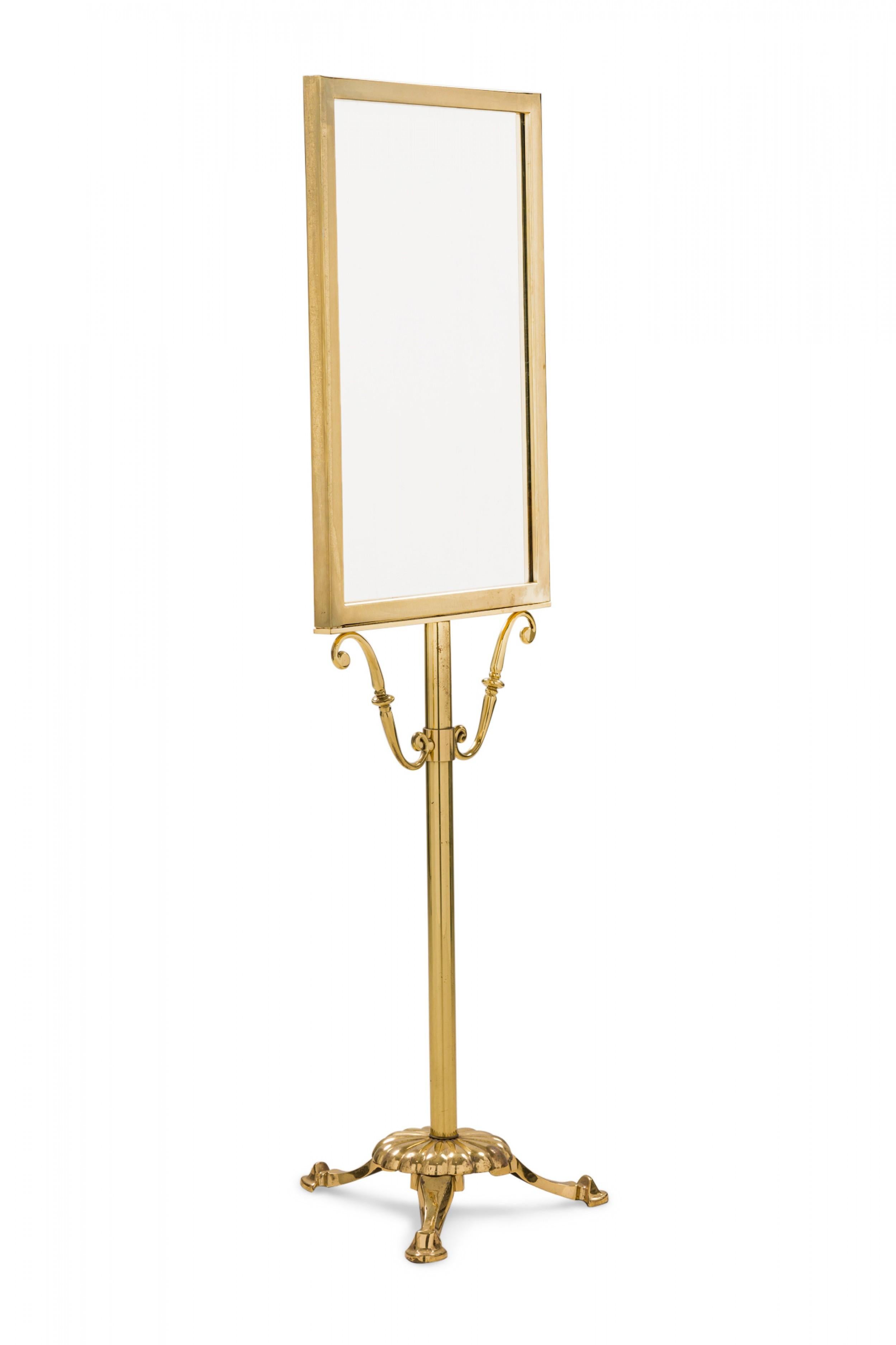 Vintage Gilt Metal Standing Frame Display Stand In Fair Condition For Sale In Queens, NY