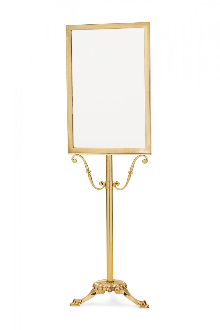 Vintage Gilt Metal Standing Frame Display Stand For Sale at 1stDibs