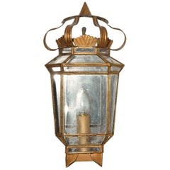 Vintage Gilt Mirrored Wall Light Lantern