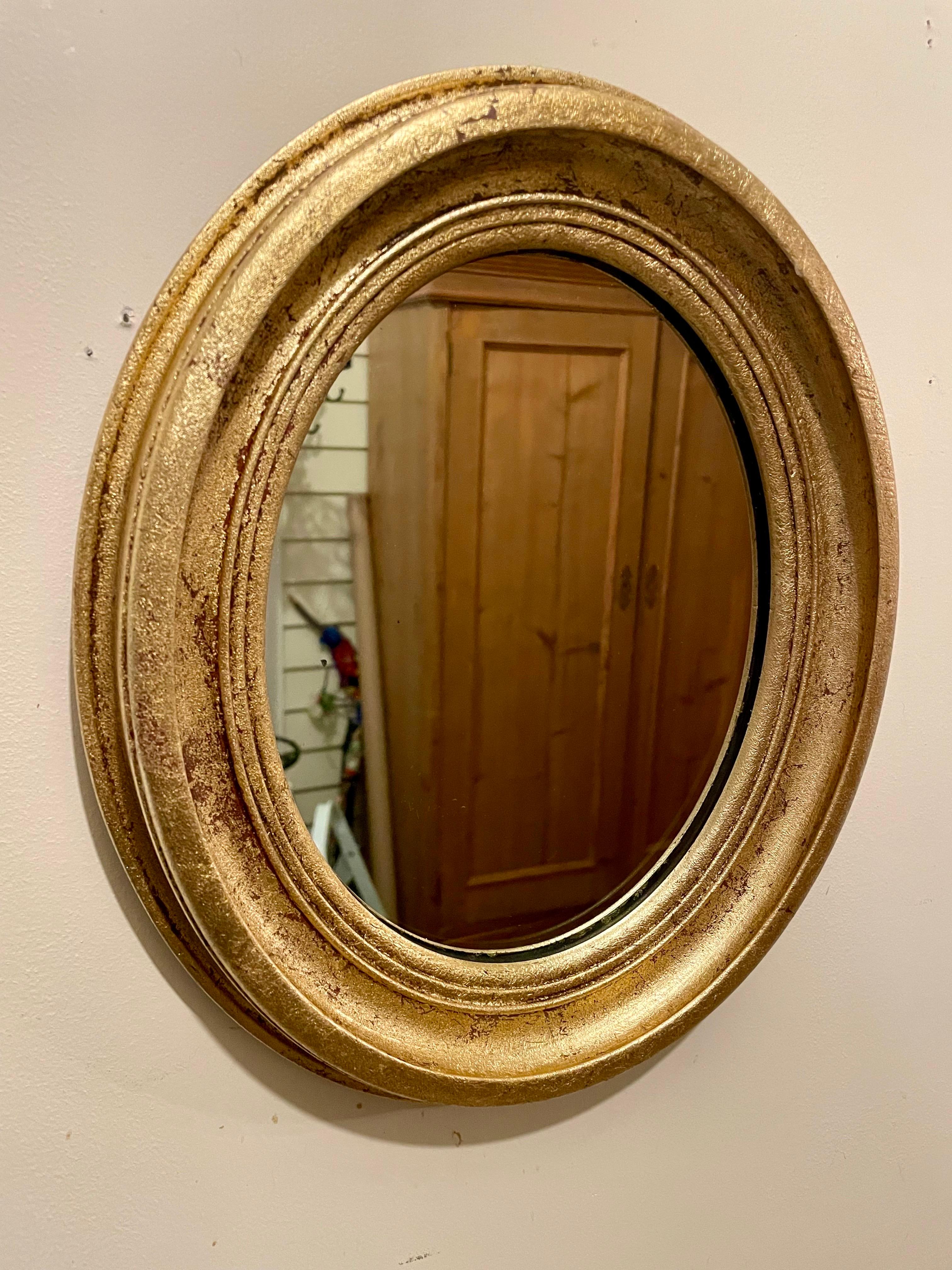 Vintage Deep Framed Gilt Oval Mirror. 13