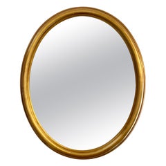 Vintage Gilt Oval Italian Mirror