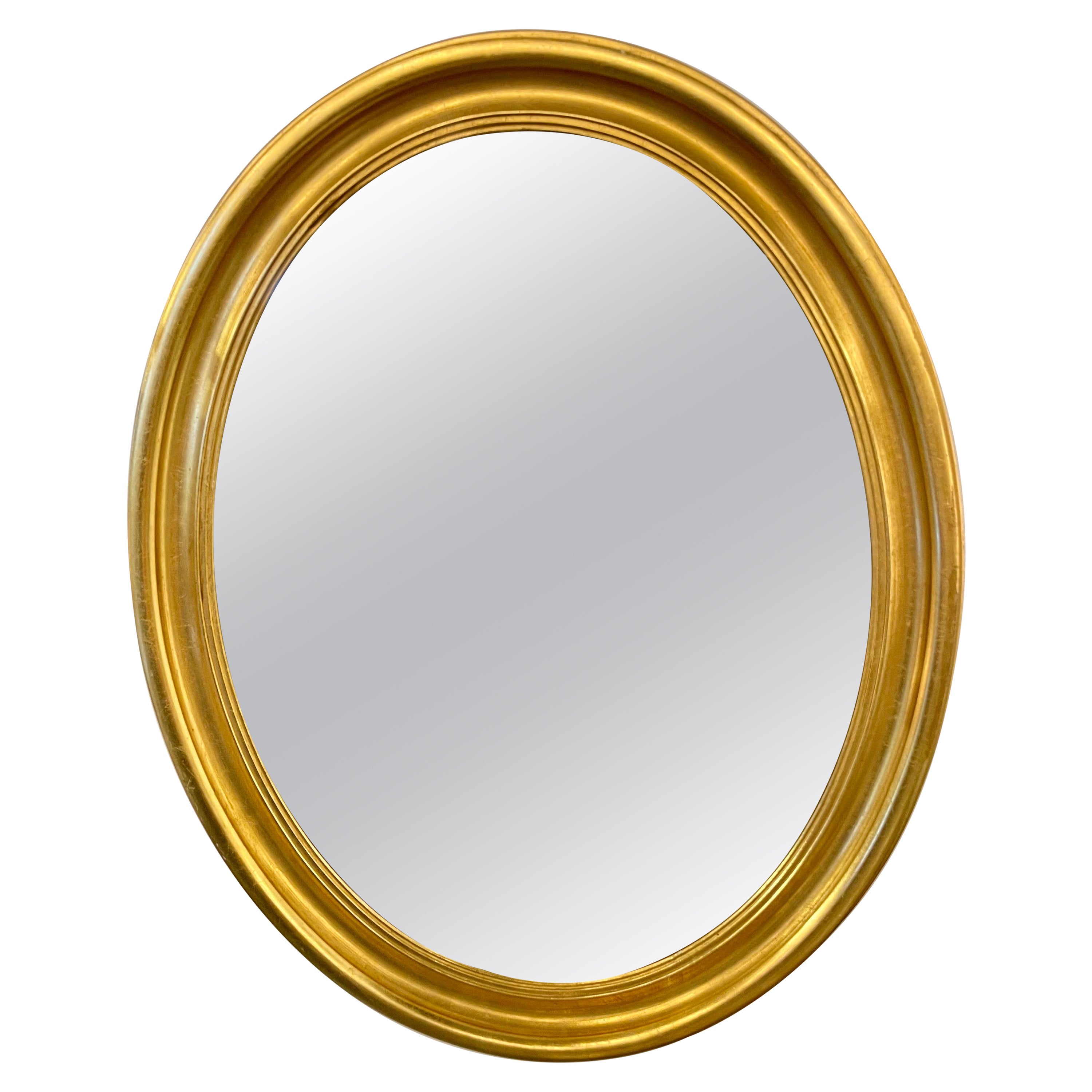 Vintage Gilt Oval Italian Mirror