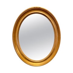Vintage Gilt Oval Italian Mirror