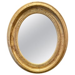 Vintage Gilt Oval Italian Mirror