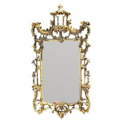 Specchio Pagoda dorato vintage