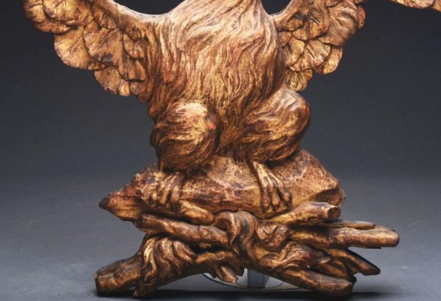 18th Century and Earlier Gilt Pine Eagle, Vintage Plaque, 18th Century