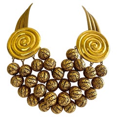 Vintage Gilt Rochas Paris Haute Couture Statement "Collier" Necklace