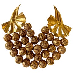 Vintage Gilt Rochas Paris Haute Couture Statement "Collier" Necklace 