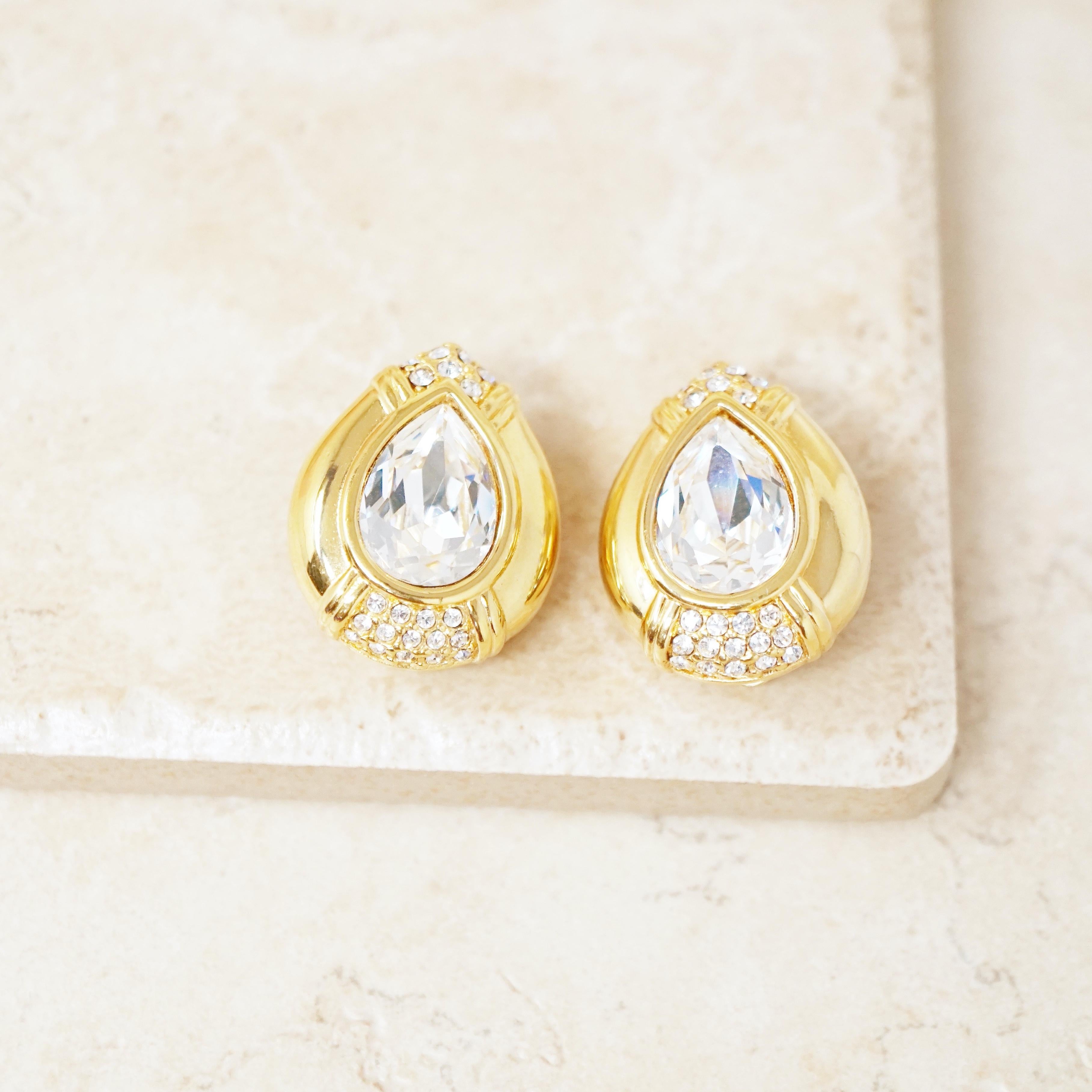 vintage swarovski clip on earrings