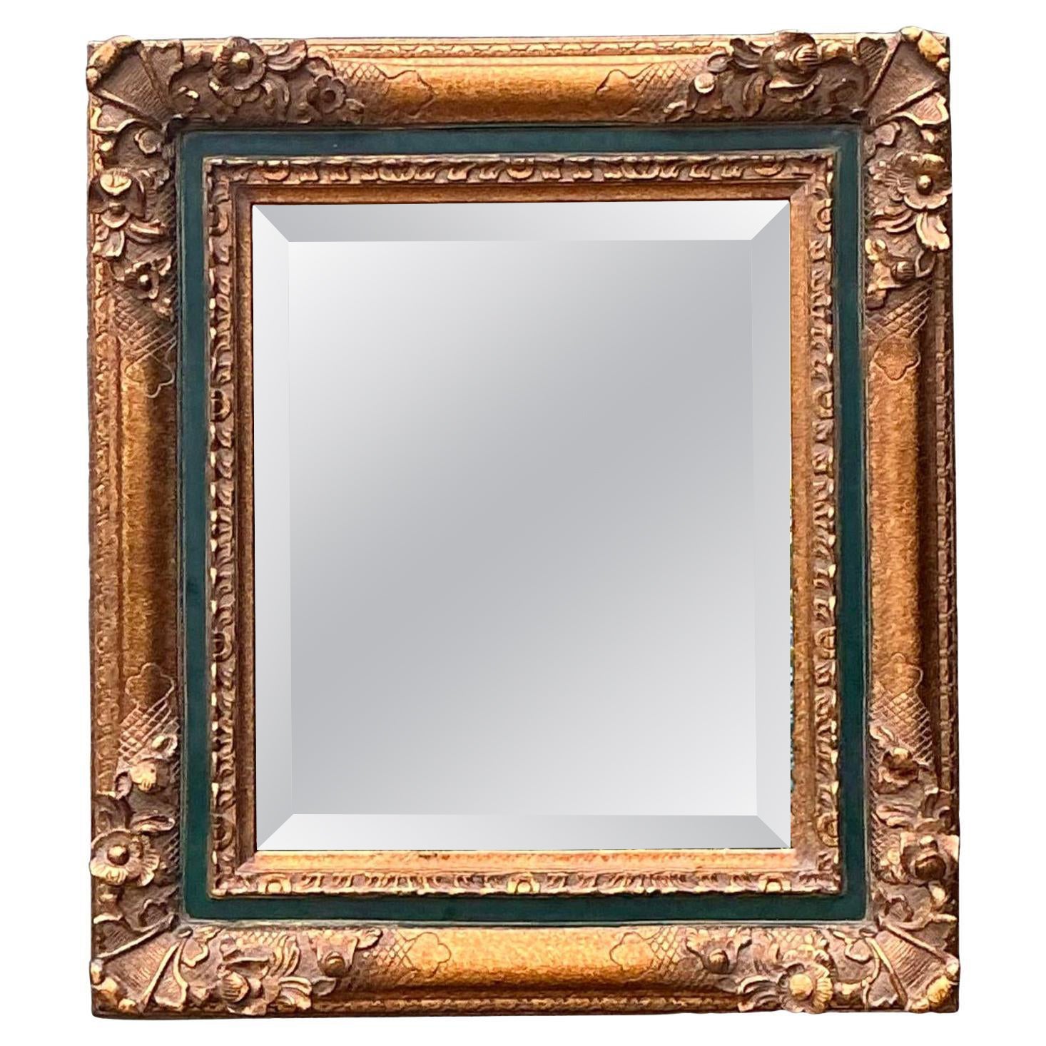 Vintage Gilt Tipped Beveled Mirror