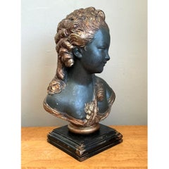 Vintage Gilt Tipped Carved Wood Female Bust