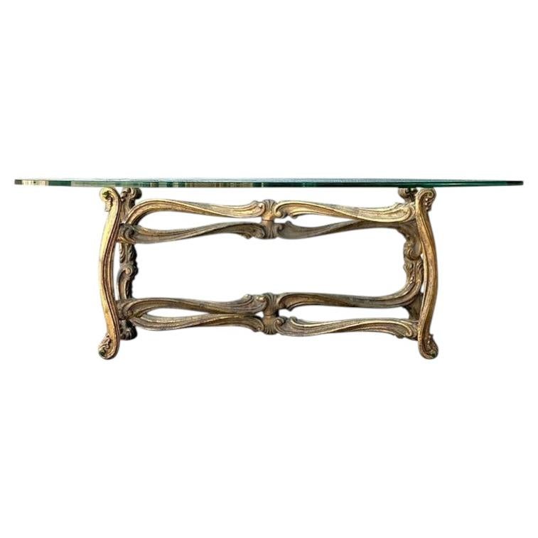 Vintage Gilt Tipped Coffee Table After Maison Jansen For Sale