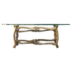 Vintage Gilt Tipped Coffee Table After Maison Jansen