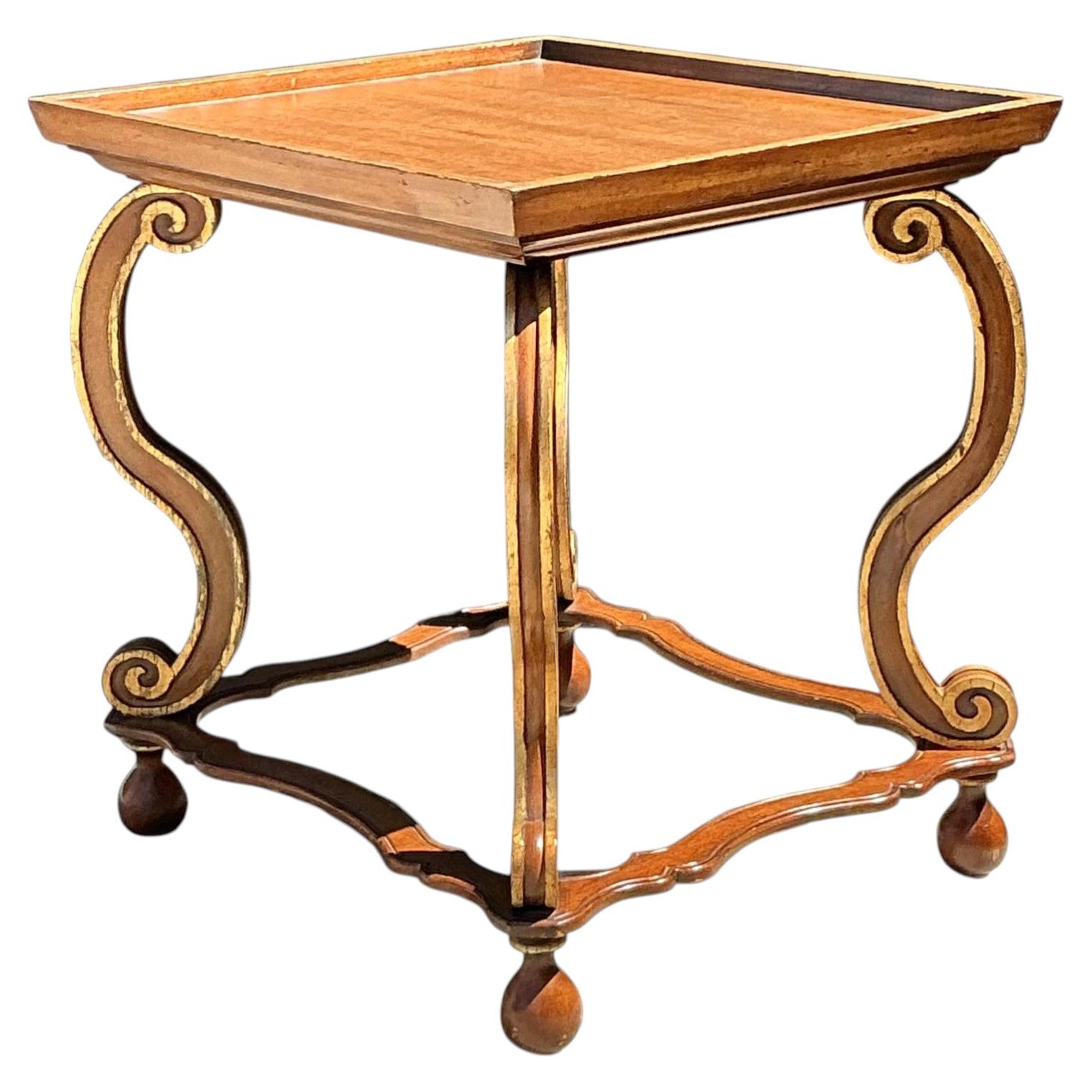 Vintage Gilt Tipped Side Table For Sale