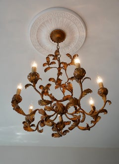 Vintage Gilt Tole Chandelier