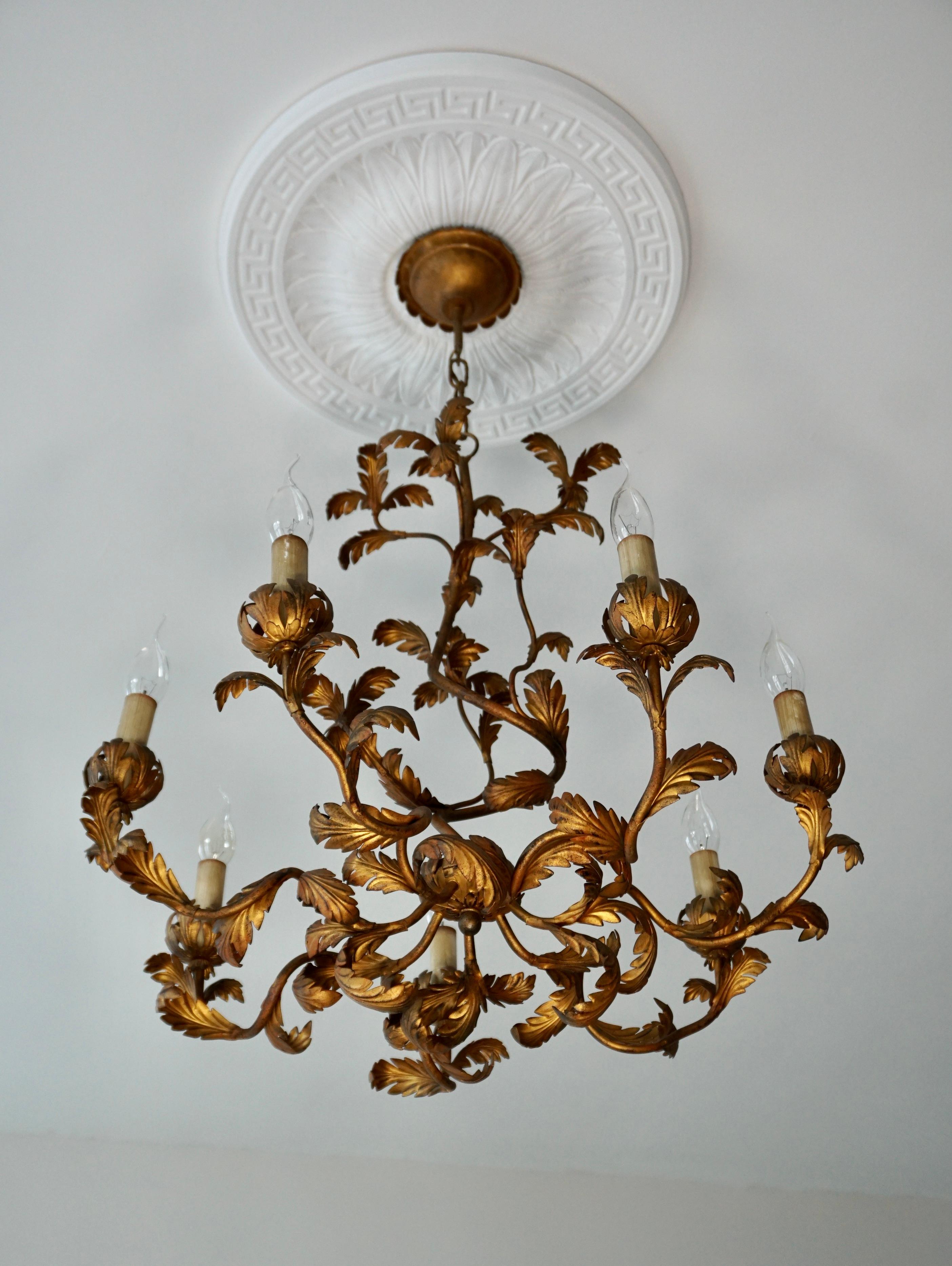 gold leaf chandelier